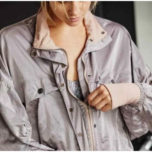 NWT Free People Movement Opal Workout Windbreaker Jacket Pink/Purple Large - Picture 2 of 15